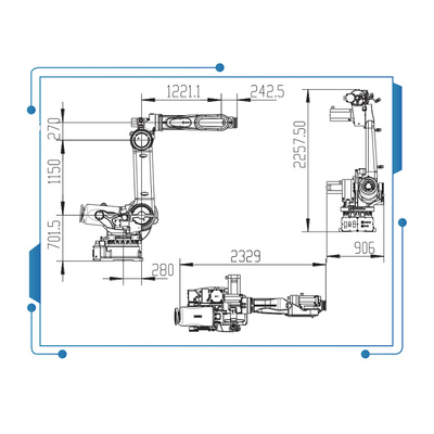 Промышленный сверхмощный регулируя робот Китай GBS165-K3200 оси робота 6 с Gripper