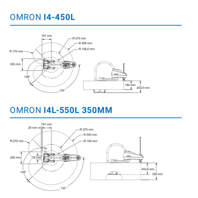 Робот робота Scara оси OMRON I4-450L 4 высокоскоростной для индустрии 3C