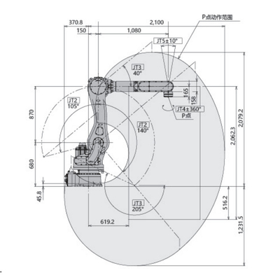 Рука оси Cnc 6 робота RD080N Кавасаки робототехническая для Palletizing с полезной нагрузкой 80KG