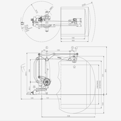 Достигаемость полезной нагрузки 3128 оружий 160KG робота HP160 Hyundai пакуя с Gripper