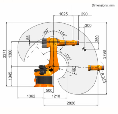 Робот R2830 KR 360 всеобщий с рукой промышленного робота оружия KUKA заварки пятна
