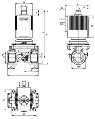 Клапанов соленоида 6524 Burkert высокого давления устойчивый 3/2 бежать латунных для пневматических применений