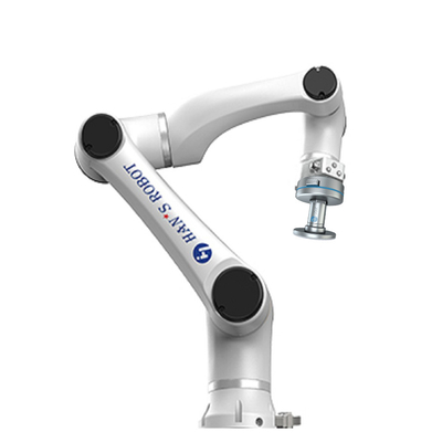 Ось робота cobot Hans E5 и руки 6 робота с регулятором руки робота и научить шкентелю и gripper onrobot