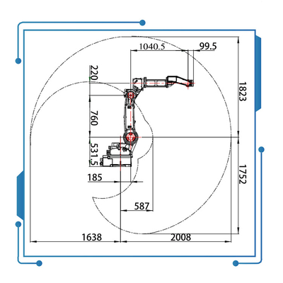 рука робота робота оси робота дуговой сварки GBS6-C2080 фарфора GBS 6 со сварочным аппаратом Megmeet CM350