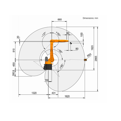 Kuka Industrial Robotic 6 Axis KR 8 R1620 с CNGBS Robot Guide Rail для автоматизации обработки