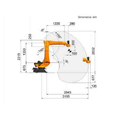 Палетизирующая роботная рука 5 оси Kuka KR 180 PA с CNGBS Роботом-руководцем для палетизирующего робота