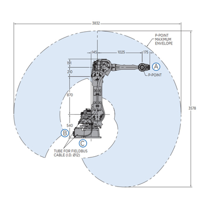 Палетная машина YASKAWA GP50 с пакетом нанесения CNGBS для более длительного использования Рабочая станция в качестве промышленного робота