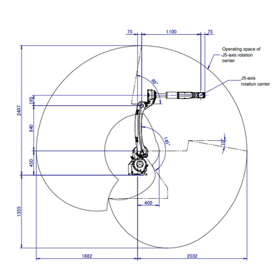 M-10iD / 8L Fanuc Robot Arm с 2032MM Reach Of 6 Axis Robot Arm с CNGBS Dressing Pack для сварки