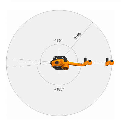 KUKA KR 180 R3200 PA 5-осевой робот-рука с 180 кг полезной нагрузкой для упаковочной машины в качестве палетного робота