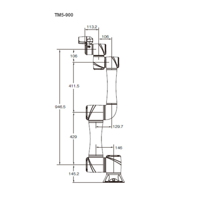 Робот Techman TM5-900 с 900 мм протяженностью и 4 кг полезной нагрузки из 6 манипуляторов Aixs в качестве кобота