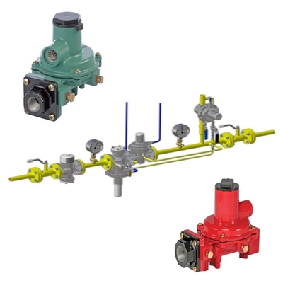 Скид переключателя клапана, оборудованный регуляторами Fisher R серии R222H/R222 и датчиком давления WIKA