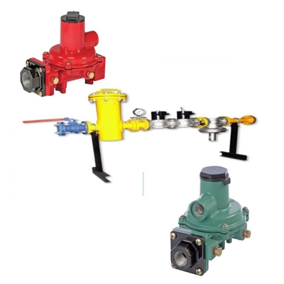 Скид переключателя клапана, оборудованный регуляторами Fisher R серии R222H/R222 и датчиком давления WIKA