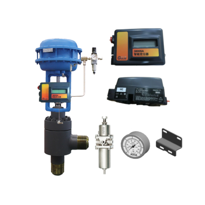 Цифровой позиционер клапана Fisher Gulde HART Electro Pneumatic 3800SA Emerson с китайским регулирующим клапаном и фильтром-регулятором Asco