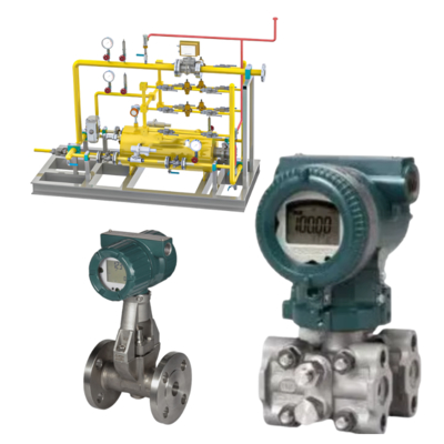 Pressure/flow control system equipped with a Yokogawa VY series vortex flowmeter and an EJX series 910A multivariable transmitter