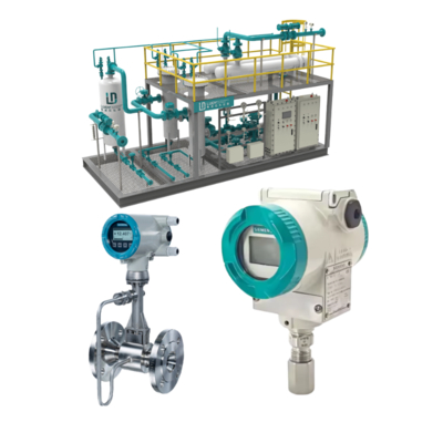 Датчик давления Siemens SITRANS P320 7MF0300, вихревой расходомер SITRANS FX330 и коллектор для клапана регулирования потока