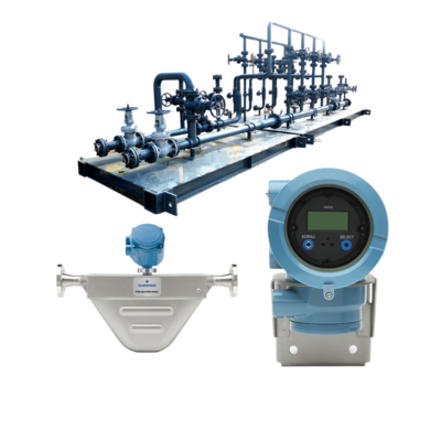 Pressure reducing and desuperheating station with a Micro Motion F100A Coriolis flowmeter and 1700 | 2700 integral transmitter