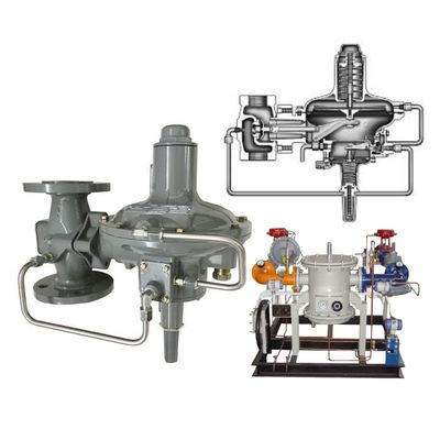 Natural Gas Industrial Boilers Pressure Control Valve Fisher 299H Series Pressure Reducing Regulators Pilot Operated Flanged
