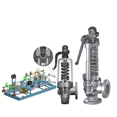 Консолидированный пружинный клапан безопасности для высокотемпературного пара с максипотоком с стандартом API 526