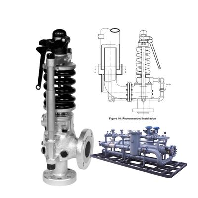 Консолидированный пружинный клапан безопасности для высокотемпературного пара с максипотоком с стандартом API 526