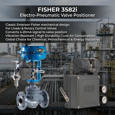 F-isher 3582i Mechanical Electro Pneumatic Valve Positioner OEM однодействующие клапаны управления