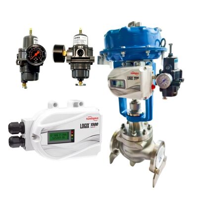 Цифровой позиционер клапана Flowserve Logix 1500 с протоколом связи HART 7, защитой IP66 NEMA 4X и входным сигналом постоянного тока 4–20 мА
