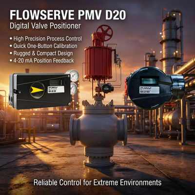 Цифровой позиционер клапана Flowserve PMV D20 с интерфейсом HART, корпус IP66/NEMA 4X и вход постоянного тока 4–20 мА