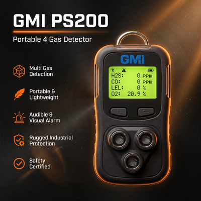 GMI PS200 PS500 Портативный мульти-детектор газа 4 Газовый монитор Персональный безопасный прибор для обнаружения газа