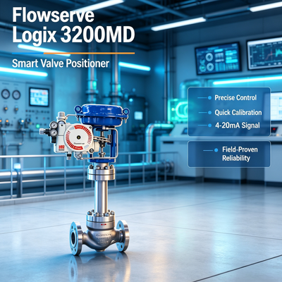 Высококачественный цифровой позиционер клапана Flowserve Logix 3200MD с интеллектуальным управлением HART и электромагнитным клапаном ASCO