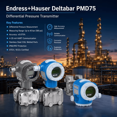 Endress Hauser Deltabar PMD75 4-20 mA HART Умный датчик дифференциального давления Дифференциальный передатчик давления