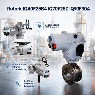 Новый интеллектуальный многооборотный электропривод Rotork IQ40F25B4 IQ70F25Z IQ90F30A, 1000-2000 Нм, IP68, неинтрузивный
