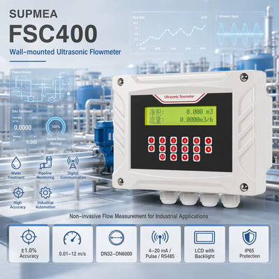 Supmea FSC400 Ультразвуковой потокомер Неинвазивный зажим на потокомер Промышленный потокомер