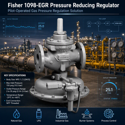 Регулятор давления газа Fi-sher 1098-EGR, пилотный, промышленный