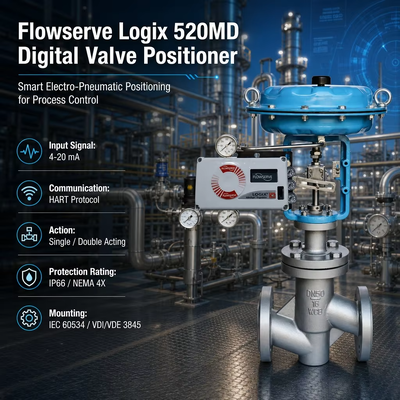 Цифровой позиционер клапана Flowserve Logix 520md 520MD+47-W1D201-GM3-0000 HART 4-20mA, пневматический привод, регулирующий клапан