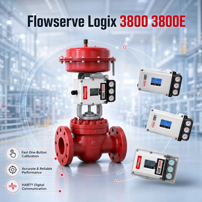 Flowserve Logix 3800 3800E Smart Digital Valve Positioner HART Protocol for Pneumatic Control Valves