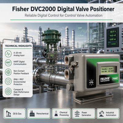 Новый интеллектуальный позиционер клапана Fisher Fieldvue DVC2000, электропневматический преобразователь Fisher 846