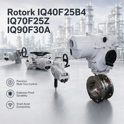Электропривод Rotork IQ40F25B4 IQ70F25Z IQ90F30A с поворотом на четверть оборота 1000-2000 Нм IP68 для системы промышленного управления дисковым затвором