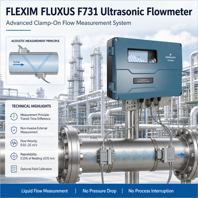 Ультразвуковой расходомер FLEXIM FLUXUS F731 с бесконтактным измерением расхода и двунаправленной возможностью для широкого диапазона диаметров труб