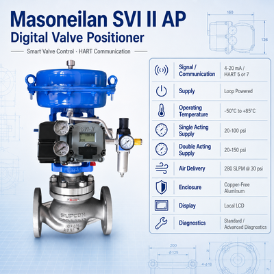 Цифровой позиционер клапана Masoneilan SVI2 HART SVI II AP с расширенными характеристиками