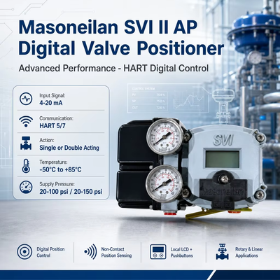 Автоматический цифровой позиционер клапана Masoneilan SVI2 AP Diagnostics 4-20 мА Бесконтактное определение положения Позиционер клапана