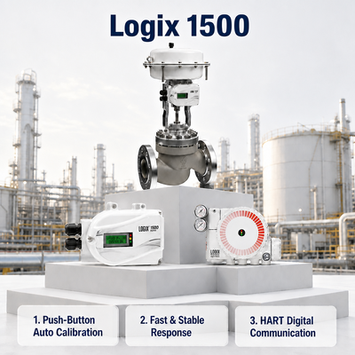 Интеллектуальный цифровой позиционер клапана с протоколом HART Logix 1500 4-20 мА IP67 Электропневматический регулятор расхода для нефтехимической промышленности