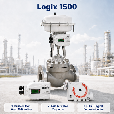 Logix 1500 Умный цифровой позиционировщик клапана HART Коммуникация 4 20mA IP67 Контроль потока Нефтехимическая нефтеперерабатывающая установка