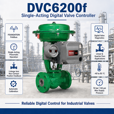 FD DVC6200F Односторонний цифровой контроллер клапана FOUNDATION Fieldbus Умный позиционер клапана
