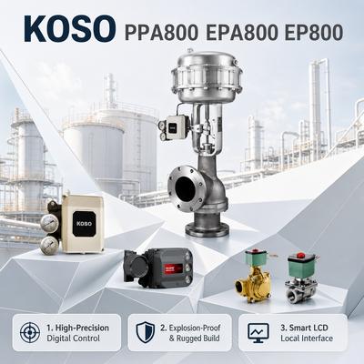 KOSO OEM Электропневматический умный клапан-позиционировщик PPA800 EPA800 EP800 4 20mA IP66 Нефтегазовый одно-двойной действия