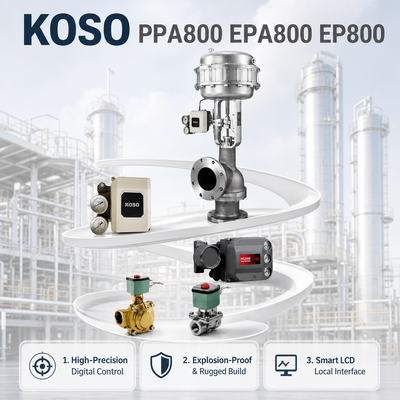 KOSO Умный клапан позиционировщик PPA800 EPA800 EP800 Электро пневматический OEM высокая точность 140 700kPa Контроль нефтехимической промышленности