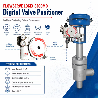 Flowserve Logix 3200MD Smart Digital Valve Positioner HART Explosion Proof Pneumatic Actuator Industrial Valve