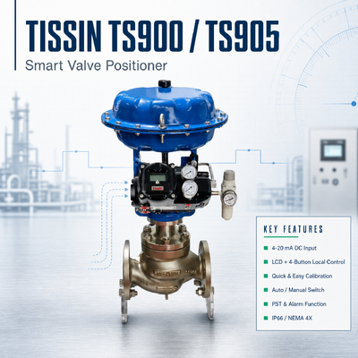 Tissin TS900 TS905 Умный позиционирующий клапан 4-20mA HART Нержавеющая сталь Цифровой позиционирующий клапан