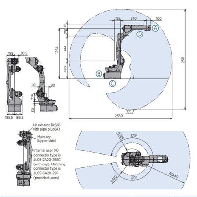 6 достигаемость 1440mm полезной нагрузки 12kg руки GP12 робота оси для материального вручающ быстрое и точное Matecurate материальный вручая робот