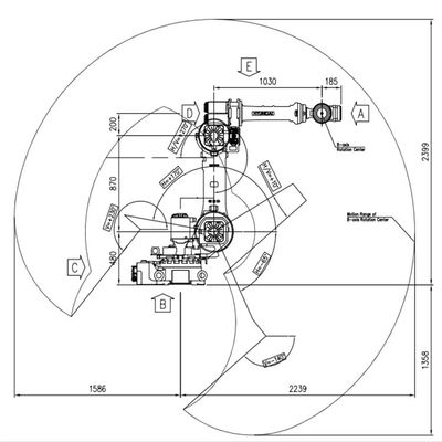 Достигаемость 2239mm HH050 полезной нагрузки 50kg оси филировальной машины 6 руки робота с роботом регулятора Hi5a-S60 филируя