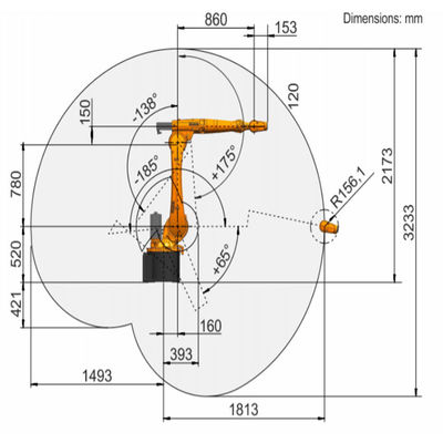 Полезная нагрузка R1810-2 23.9kg KR 20 достигает заварку 1813mm робототехническую