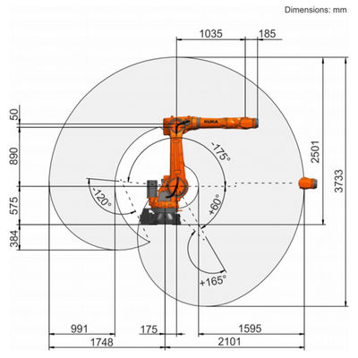 KR 70 R2100 с роботом достигаемости 2101mm полезной нагрузки 85kg регулятора KR C4 Palletizing